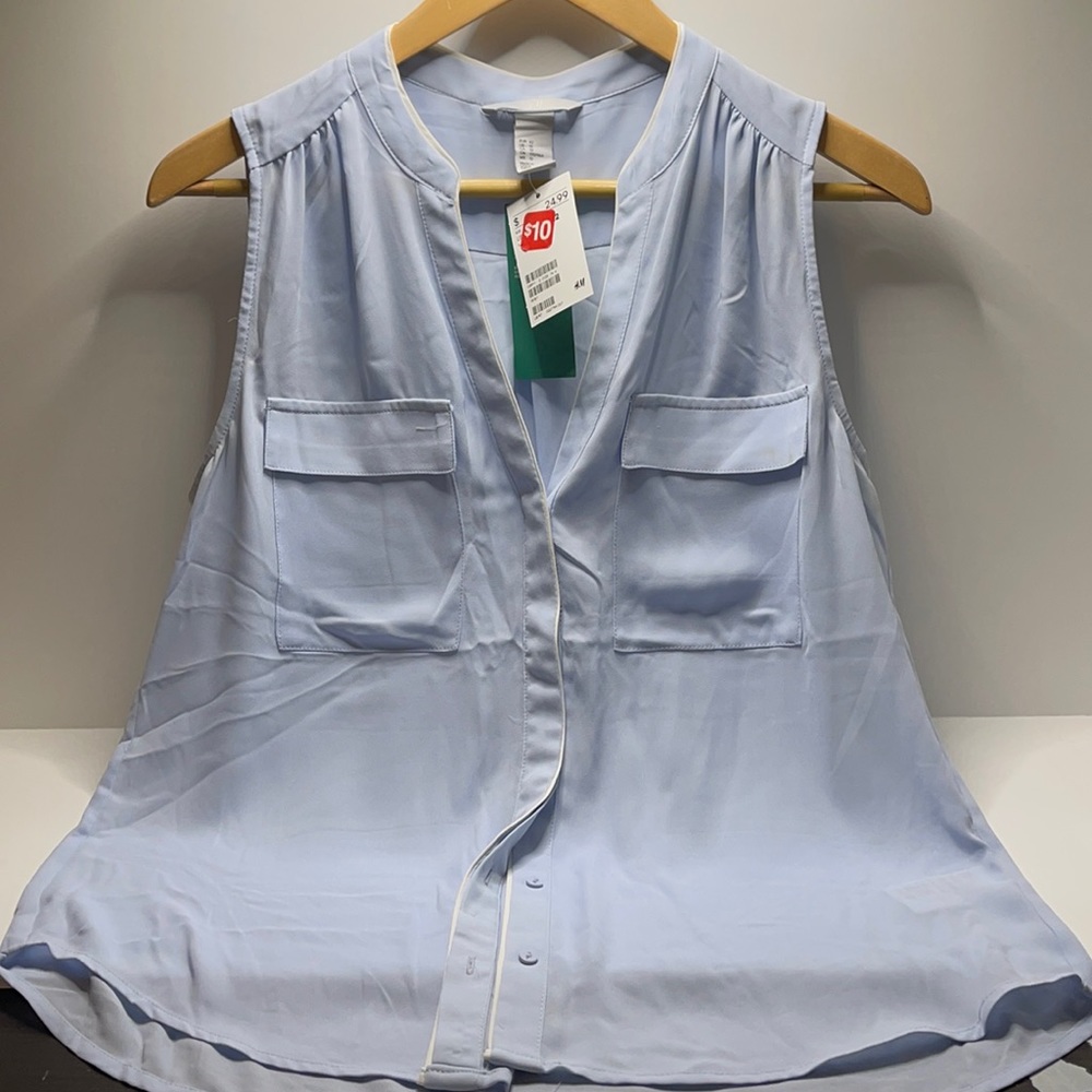 New h&m size 12 baby blue blouse